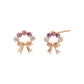 18K/10K Pink Tourmaline Bouquet Stud Earrings (Rose Gold) - Product Image