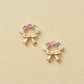 18K/10K Pink Tourmaline Bouquet Stud Earrings (Rose Gold) - Product Image