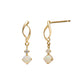 18K/10K Opal Double Line Swinging Earrings (Yellow Gold) - Product Image
