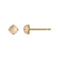 [Second Earrings] 18K Milky Quartz Cabochon Earrings (Yellow Gold) - Product Image