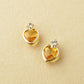 10K Citrine Heart Love Earrings (Yellow Gold) - Product Image