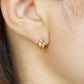 10K Citrine Heart Love Earrings (Yellow Gold) - Model Image