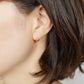 10K Citrine Heart Love Earrings (Yellow Gold) - Model Image