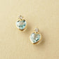 10K Sky Blue Topaz Heart Love Earrings (Yellow Gold) - Product Image