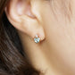 10K Sky Blue Topaz Heart Love Earrings (Yellow Gold) - Model Image
