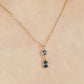 10K Blue Topaz Dew Drop Swinging Necklace (Yellow Gold) - Model Image