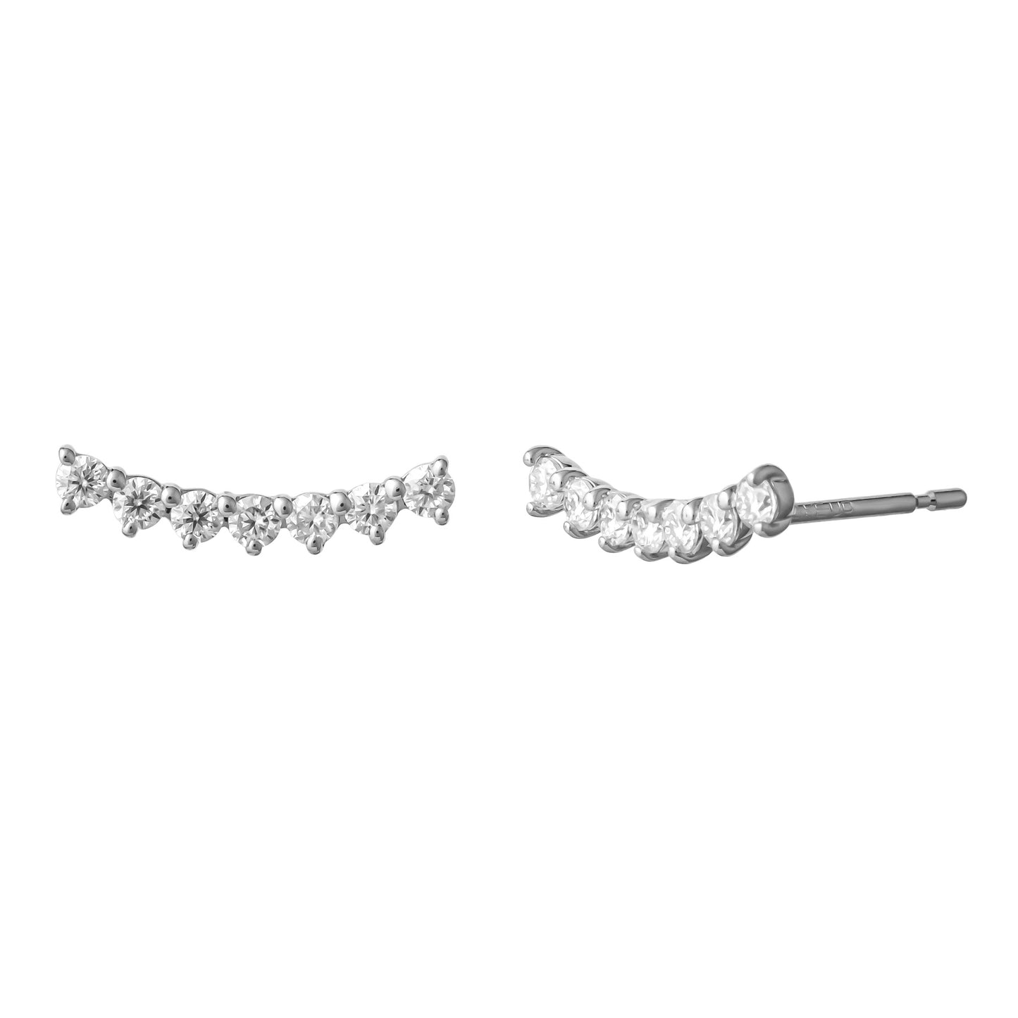 14K/10K Moissanite Meteor Lace Earrings (White Gold) - Product Image