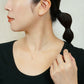 18K/10K Moissanite Meteor Lace Earrings (Yellow Gold) - Model Image