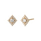 18K/10K Moissanite Square Earrings (Yellow Gold) - Product Image
