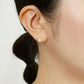 18K/10K Moissanite Square Earrings (Yellow Gold) - Model Image