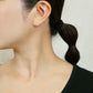 18K/10K Moissanite Square Earrings (Yellow Gold) - Model Image