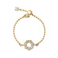 10K Moissanite Circle Flower Chain Ring (Yellow Gold) - Product Image