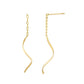 10K Twisted Line Chain Swinging Earrings (Yellow Gold) - Product Image