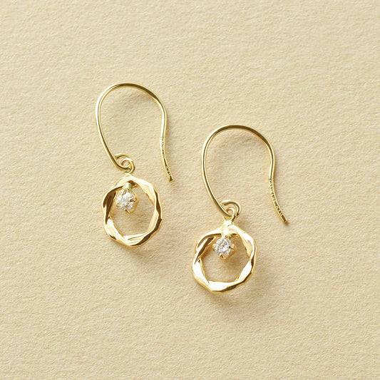 10K Circle Wire Earrings (Yellow Gold) - Product Image