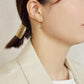 10K Circle Wire Earrings (White Gold) - Model Image