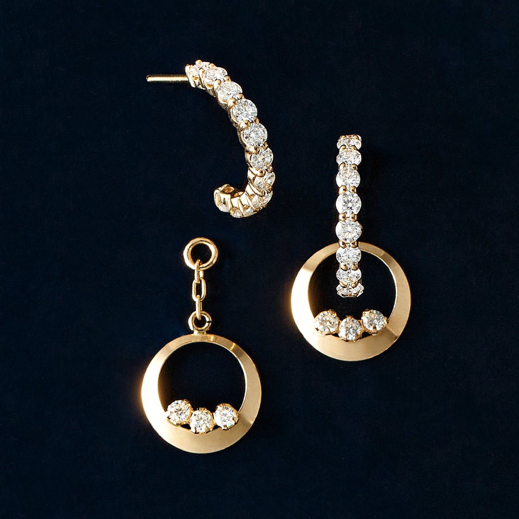 [Palette] 10K Moissanite Charms [Star Stream] (Yellow Gold) - Product Image