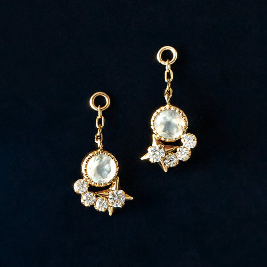 [Palette] 10K Moissanite Charms [Space] (Yellow Gold) - Product Image