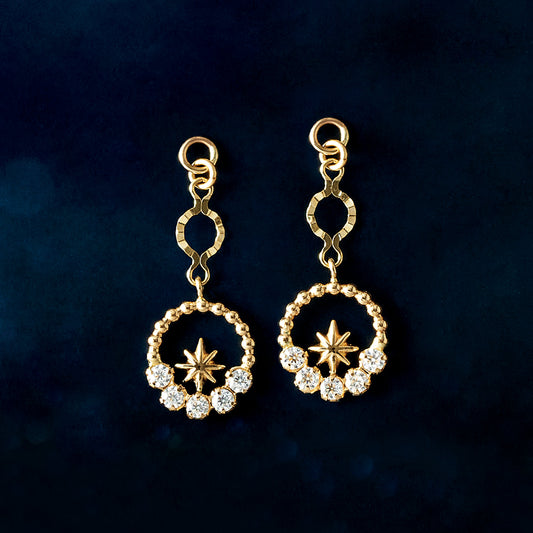 [Palette] 10K Moissanite Charms [Andromeda] (Yellow Gold) - Product Image