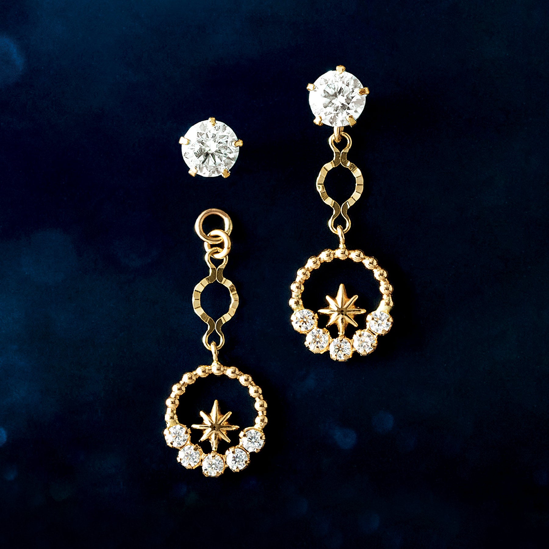 [Palette] 10K Moissanite Charms [Andromeda] (Yellow Gold) - Product Image