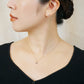 10K Blue Topaz and Moissanite Necklace [Falling Star] (Yellow Gold) - Model Image