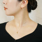 10K Peridot Moissanite Necklace [Nebula] (Yellow Gold) - Model Image