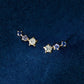 18K/10K Sapphire Moissanite Earrings [Milky Way] (Yellow Gold) - Product Image