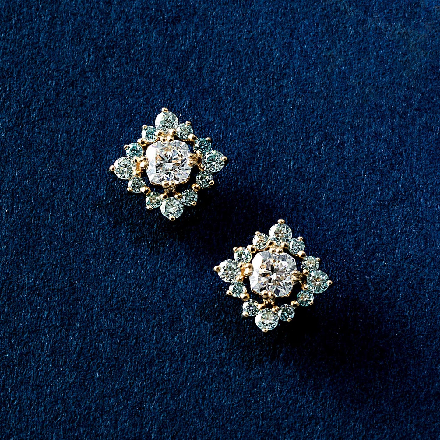 10K Moissanite Earrings [Birth of the Galaxy] (Yellow Gold) - Product Image