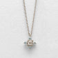Platinum Diamond Heart Prong Setting Necklace [Ice Blue] - Product Image