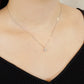 Platinum Diamond Heart Prong Setting Necklace [Ice Blue] - Model Image