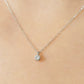 [Web Exclusive] 18K Diamond Solitaire Necklace (White Gold) - Model Image