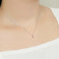[Web Exclusive] 18K Diamond Solitaire Necklace (White Gold) - Model Image