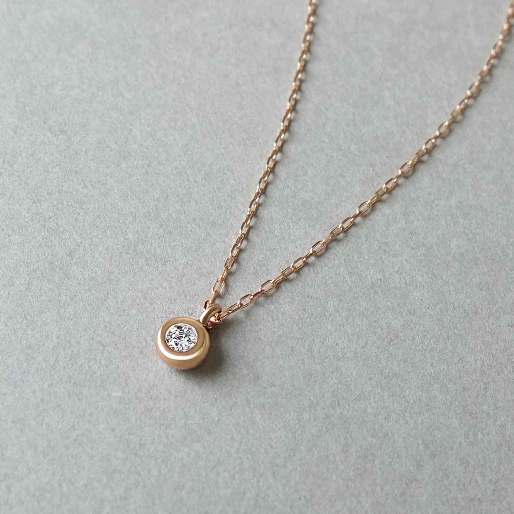 [Web Exclusive] 18K Diamond Solitaire Necklace (Rose Gold) - Product Image