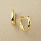 18K Rhombus Cut Hoop Earrings (Yellow Gold) - Product Image