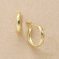 18K/10K Rhombus Cut Hoop Earrings (Yellow Gold) - Product Image