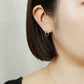 14K/10K Flower Cut Slender Hoop Earrings (White Gold) - Model Image