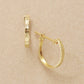 18K/10K Flower Cut Slender Hoop Earrings (Yellow Gold) - Product Image