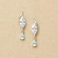 10K Marquise Swinging Earrings (White Gold) - Product Image