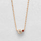 10K Twin Diamond Necklace [Red] (Rose Gold) - Product Image