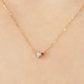 10K Twin Diamond Necklace [Red] (Rose Gold) - Model Image