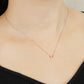 10K Twin Diamond Necklace [Red] (Rose Gold) - Model Image