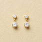 10K 2-Stone Swinging Earrings (Yellow Gold) - Product Image