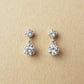 10K 2-Stone Swinging Earrings (White Gold) - Product Image