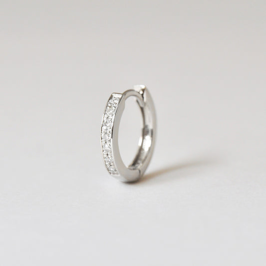 [Solo Earring] Diamond 0.03ct Huggie Hoop Single Earring (Platinum) - Product Image