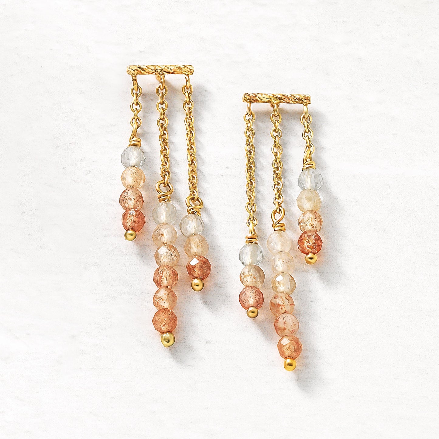 Gold Filled Oregon Sunstone Earrings - Product Image