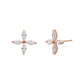 10K 4-Petal Flower Stud Earrings (Rose Gold) - Product Image