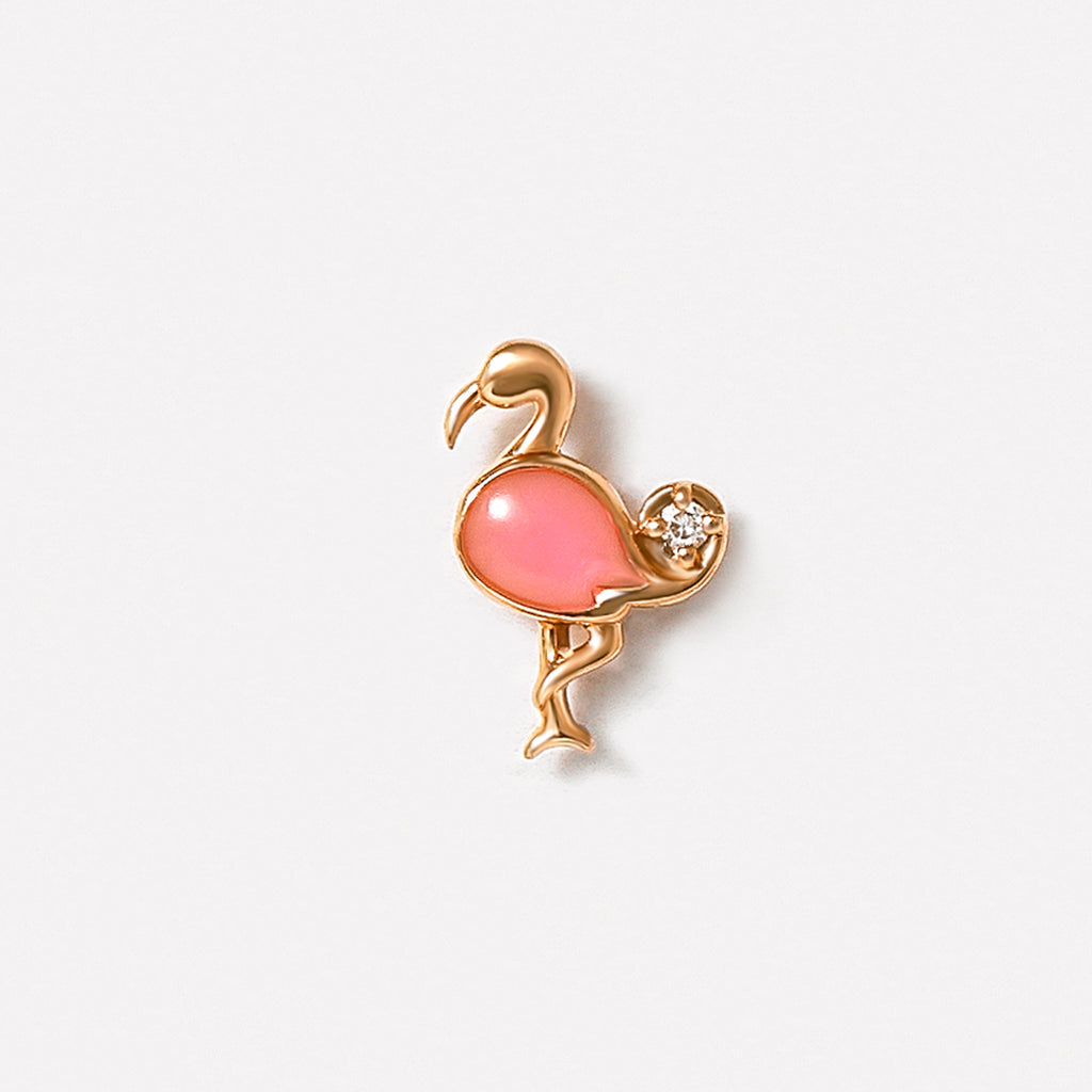 [Solo Earring] 18K/10K Flamingo Single Earring (Rose Gold) - Product Image