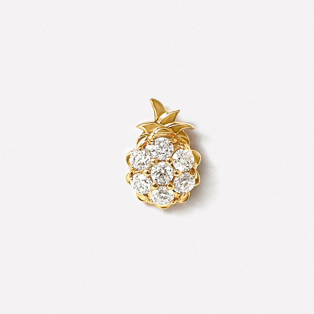 [Solo Earring] 18K/10K Pineapple Single Earring (Yellow Gold) - Product Image