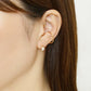 [Solo Earring] 18K/10K Pineapple Single Earring (Yellow Gold) - Model Image