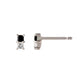 [Second Earrings] Platinum Onyx x White Topaz Earrings - Product Image