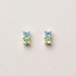 [Second Earrings] Platinum Blue Topaz x Peridot Earrings - Product Image
